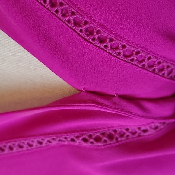 INC INTERNATIONAL CONCEPTS FUCHSIA LONG SLEEVE V NECK CROSSOVER BLOUSE - Picture 10 of 14
